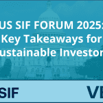 A photo of the US Capitol Building with text reading: US SIF FORUM 2025: Key Takeaways for Sustainable Investors. Followed by Logos for US SIF and Veris.