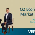 A photo of Jane Swan & Roraj Pradhananga sitting together. Text: Q2 Economic & Market Update, July 2026, By Jane Swan and Roraj Pradhananga, Veris Wealth Partners